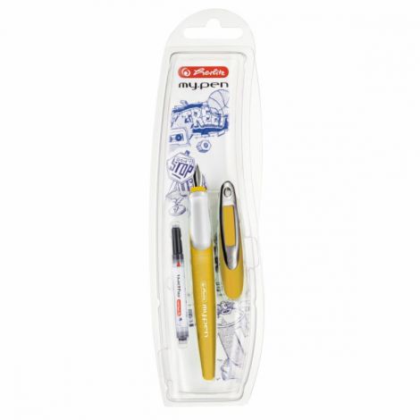 Pióro wieczne Herlitz My Pen dla praworęcznych, Żółto-białe
